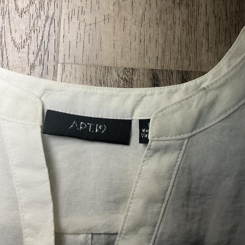Apt. 9 White Sheer Button Up Top Chest Pockets‎ NWT Sleeveless Casual Summer - Picture 2 of 4